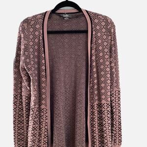 Belle by Belldini Cotton Cardigan- mauve and black light weight Woman’s  Small